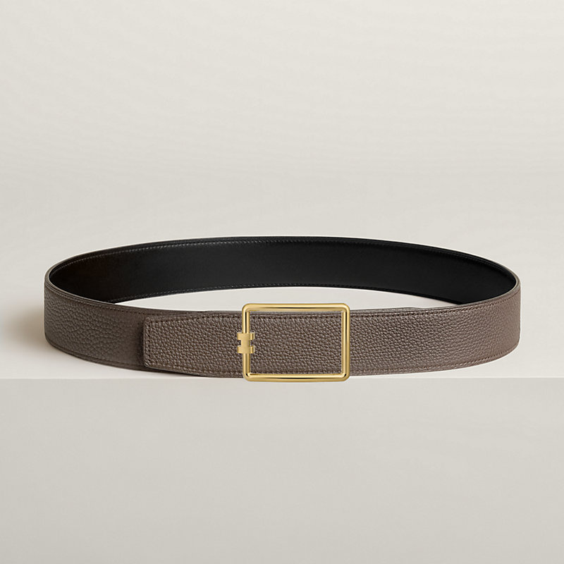 Tube H belt buckle & Reversible leather strap 38 mm