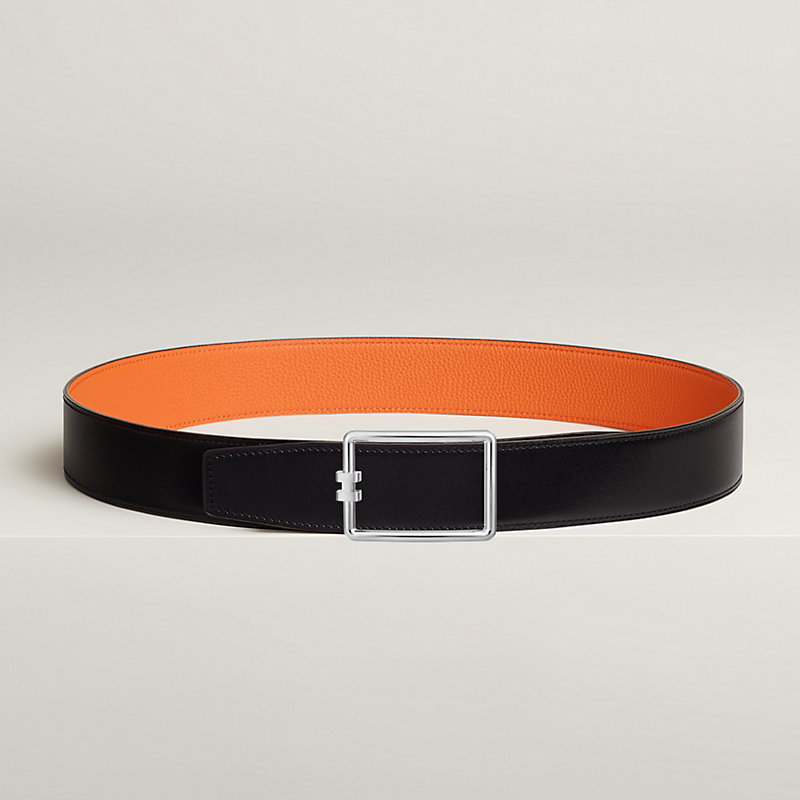Tube H belt buckle & Reversible leather strap 38 mm