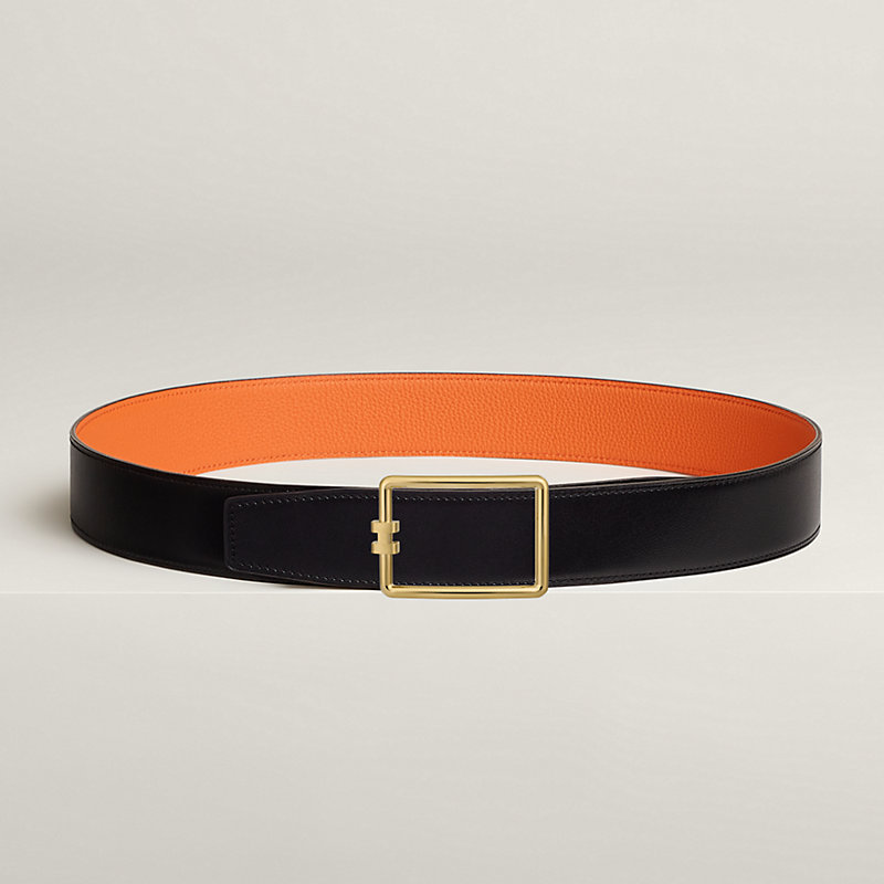 Tube H belt buckle & Reversible leather strap 38 mm