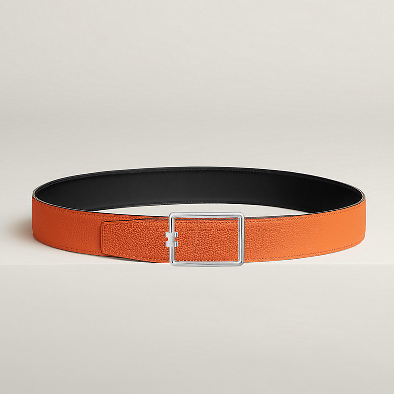 Tube H belt buckle & Reversible leather strap 38 mm
