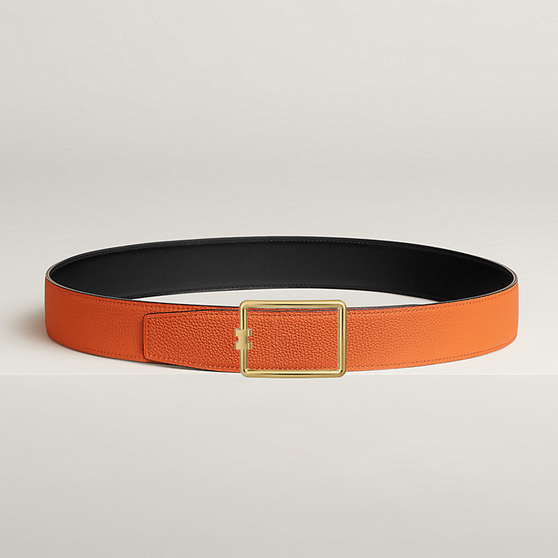 Tube H belt buckle & Reversible leather strap 38 mm