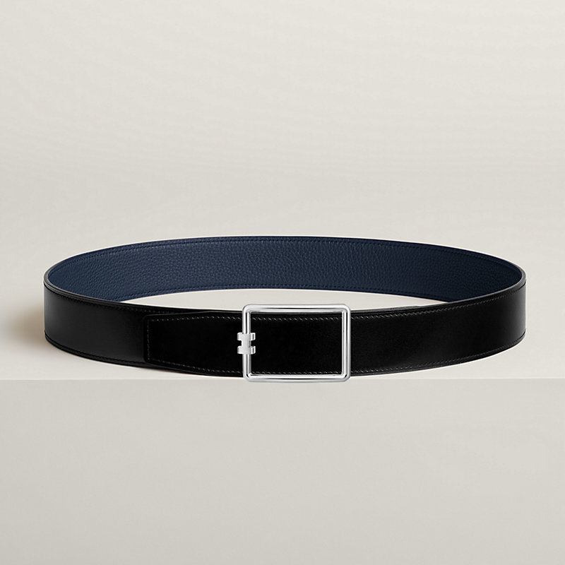 Tube H belt buckle & Reversible leather strap 38 mm