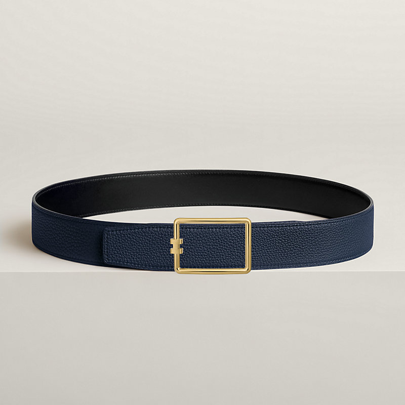 Tube H belt buckle & Reversible leather strap 38 mm
