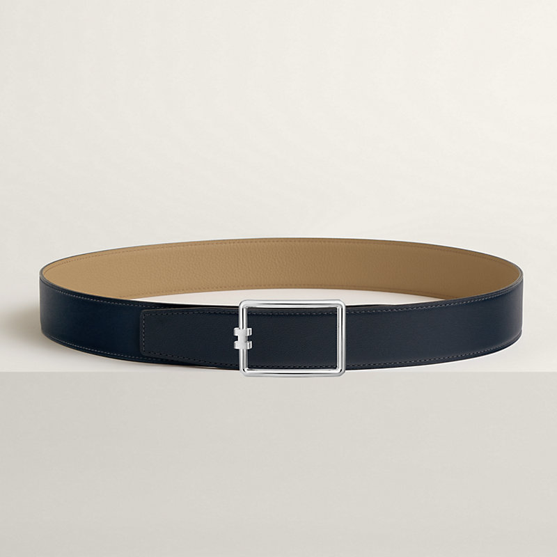 Tube H belt buckle & Reversible leather strap 38 mm