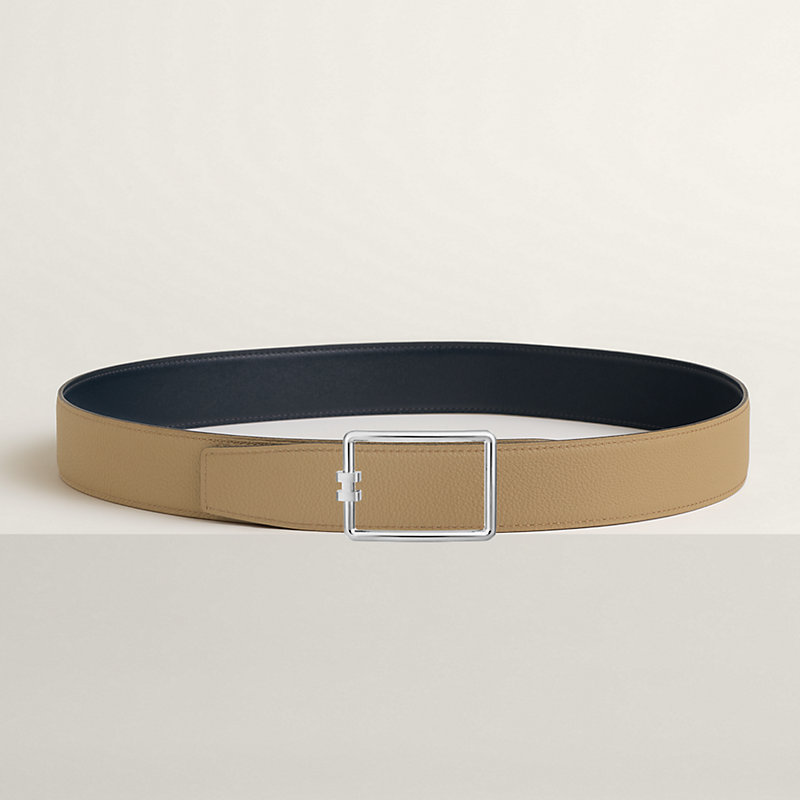 Tube H belt buckle & Reversible leather strap 38 mm