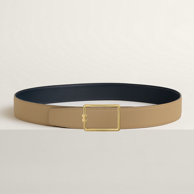 Tube H belt buckle & Reversible leather strap 38 mm