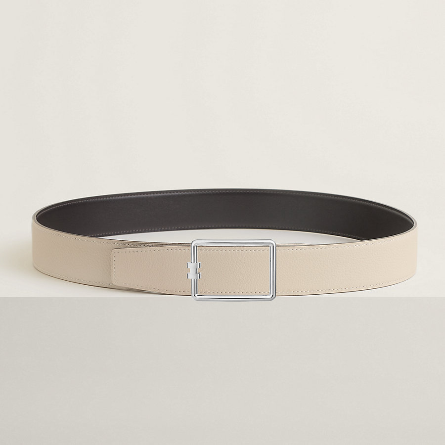 Tube H belt buckle & Reversible leather strap 38 mm