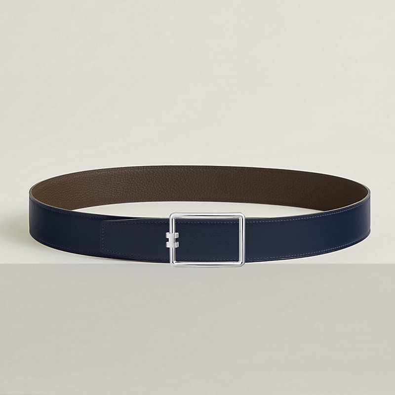 Tube H belt buckle & Reversible leather strap 38 mm