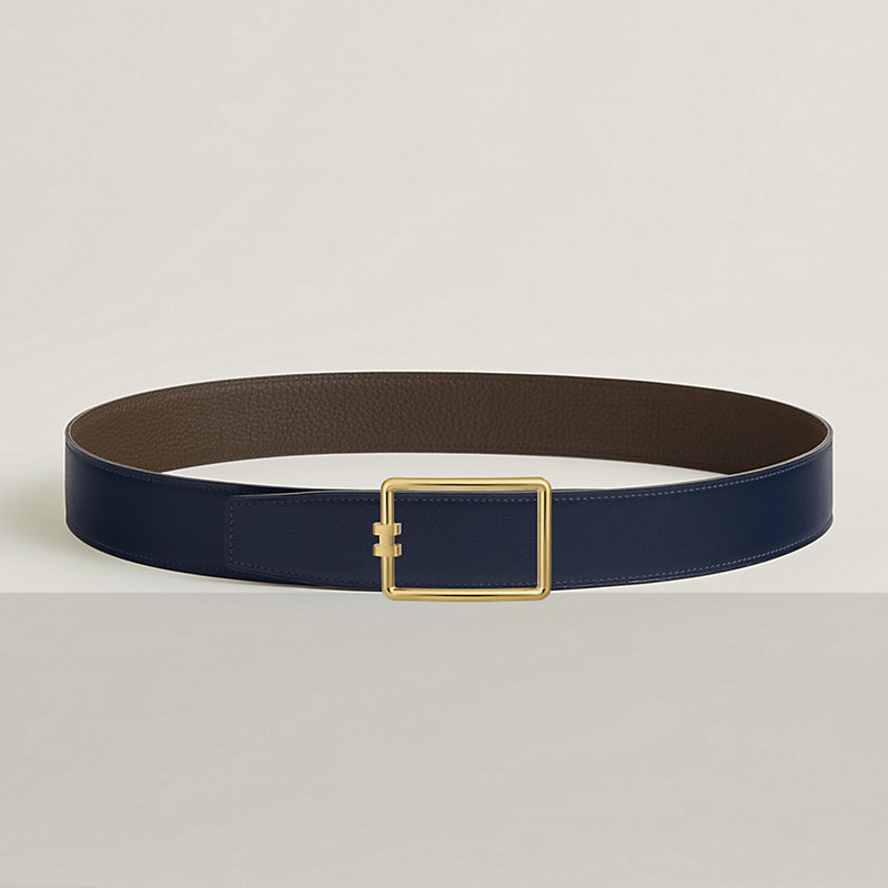 Tube H belt buckle & Reversible leather strap 38 mm
