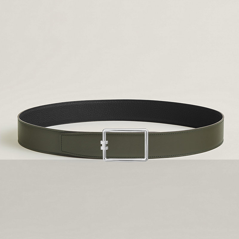 Tube H belt buckle & Reversible leather strap 38 mm