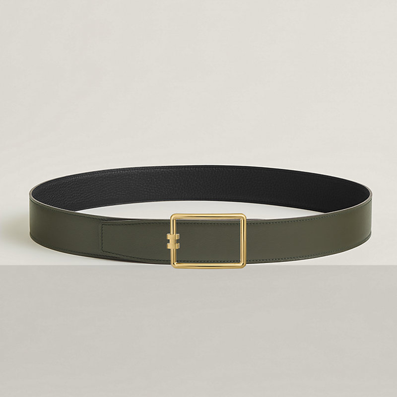 Tube H belt buckle & Reversible leather strap 38 mm