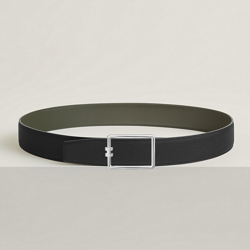 Tube H belt buckle & Reversible leather strap 38 mm
