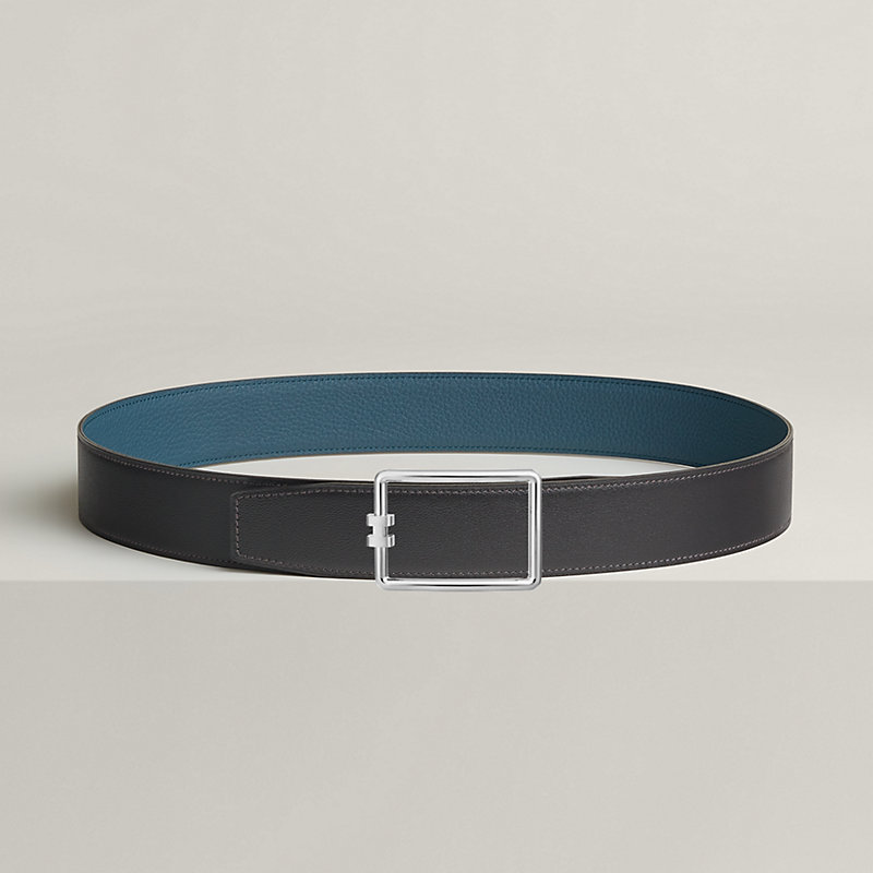 Tube H belt buckle & Reversible leather strap 38 mm