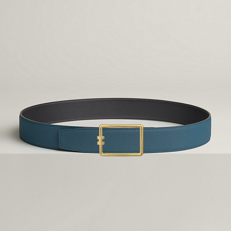 Tube H belt buckle & Reversible leather strap 38 mm