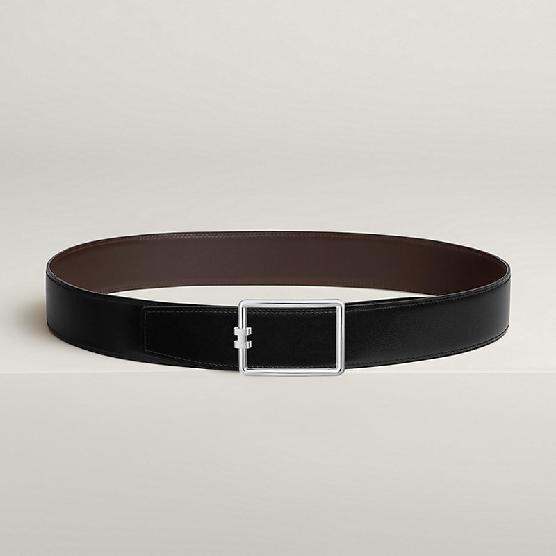 Tube H belt buckle & Reversible leather strap 38 mm