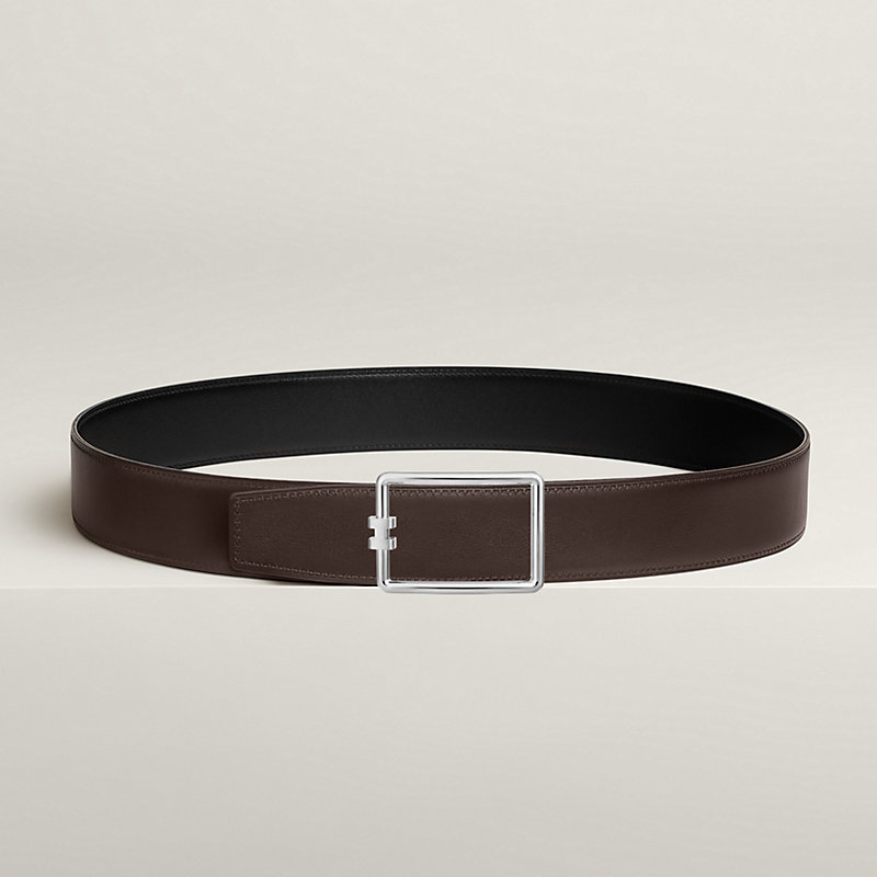 Tube H belt buckle & Reversible leather strap 38 mm