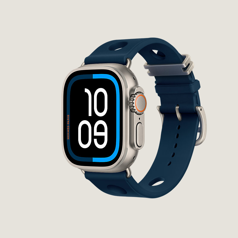 Ultra 4表盘 & Apple Watch Hermès 49毫米单圈Scub'H Diving表带, 视图: 侧面图, 当前为第3张（共3张）