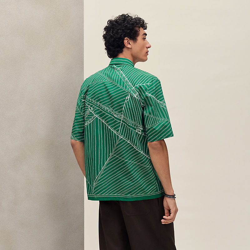 "Vent Portant Finesse" short-sleeve straight cut shirt