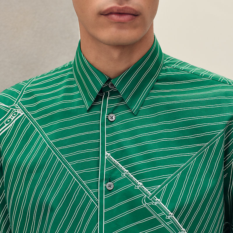 "Vent Portant Finesse" short-sleeve straight cut shirt