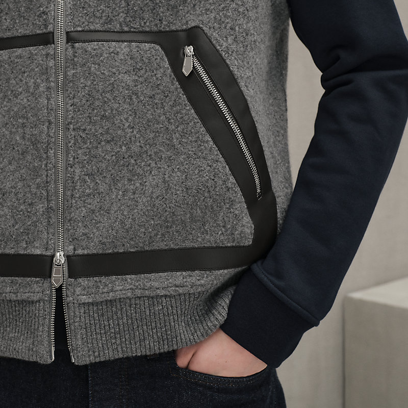 Vest with leather details