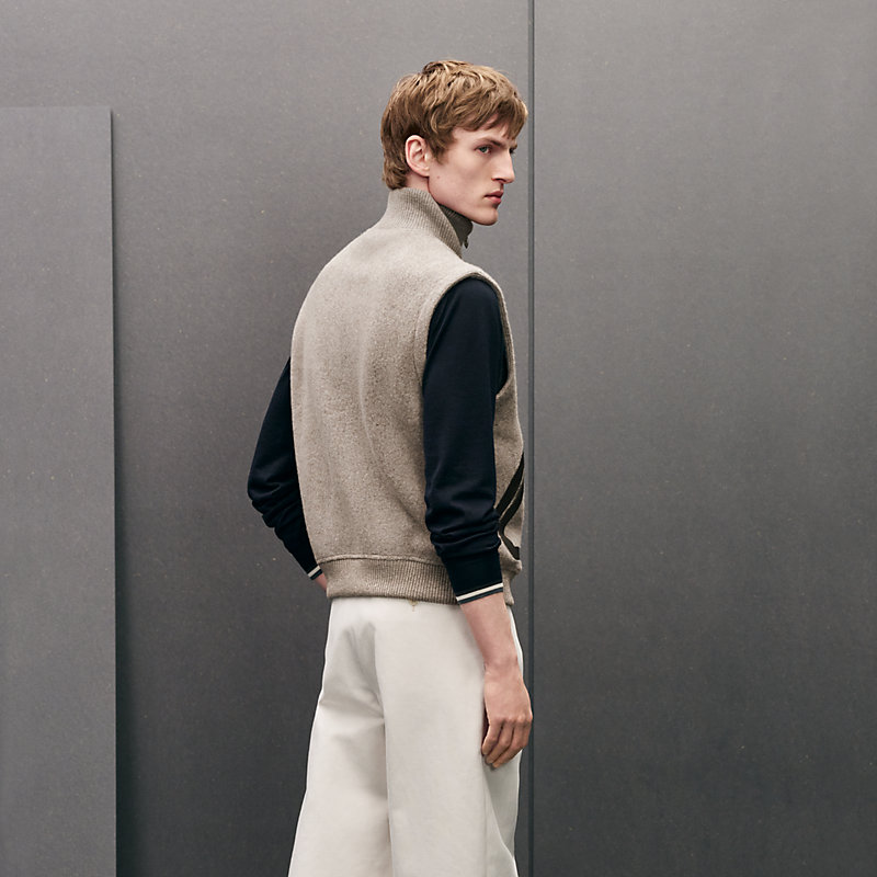 Vest with leather details	, View: , view 3 of 5
