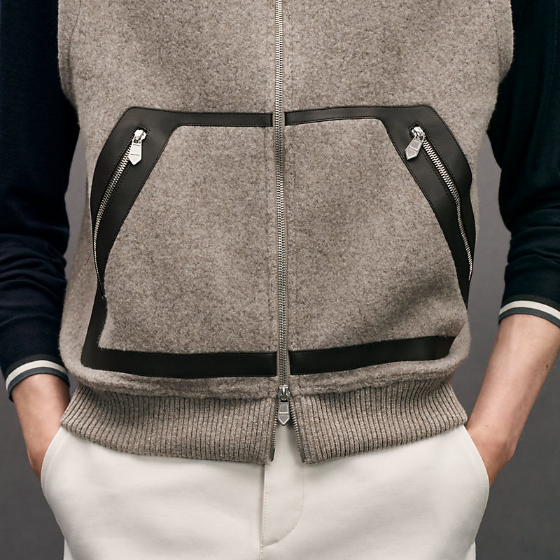 Vest with leather details	, View: , view 5 of 5