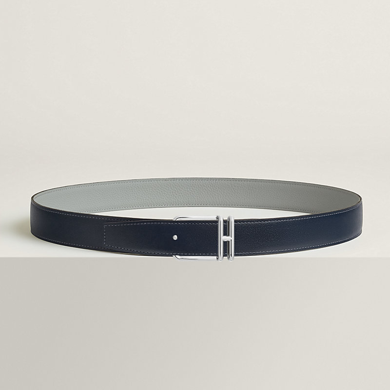 Volte-face reversible belt buckle & Reversible leather strap 32 mm