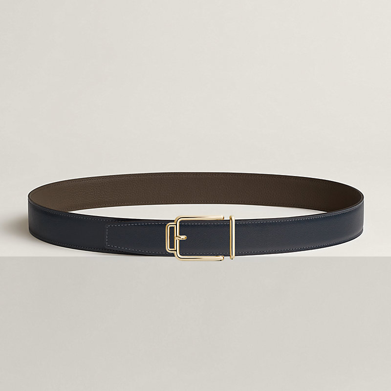 Volte-face reversible belt buckle & Reversible leather strap 32 mm