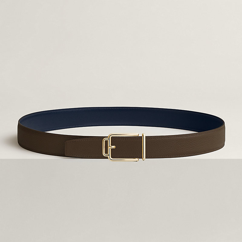 Volte-face reversible belt buckle & Reversible leather strap 32 mm