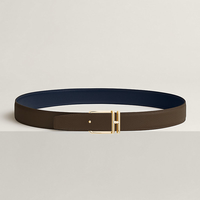 Volte-face reversible belt buckle & Reversible leather strap 32 mm