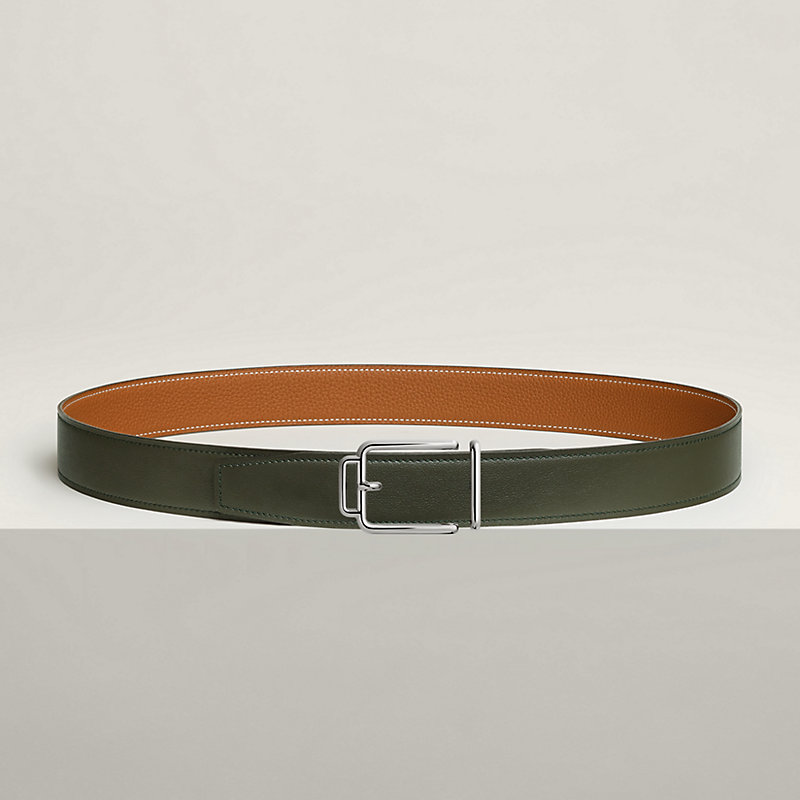 Volte-face reversible belt buckle & Reversible leather strap 32 mm