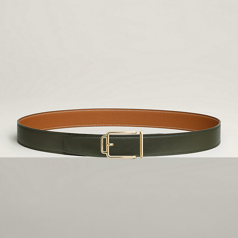 Volte-face reversible belt buckle & Reversible leather strap 32 mm