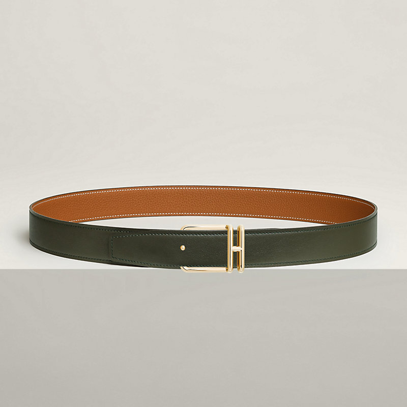 Volte-face reversible belt buckle & Reversible leather strap 32 mm
