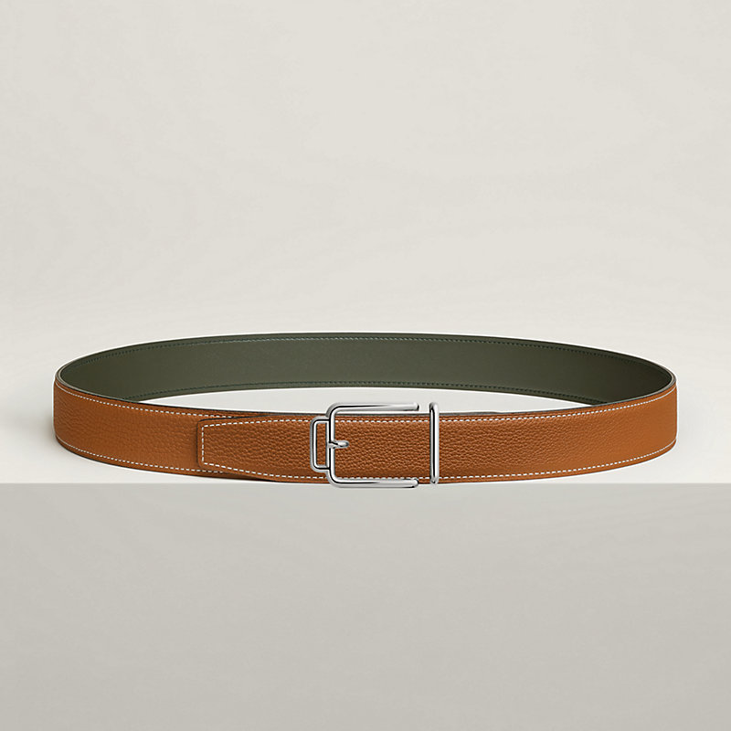 Volte-face reversible belt buckle & Reversible leather strap 32 mm