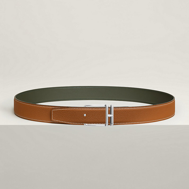 Volte-face reversible belt buckle & Reversible leather strap 32 mm
