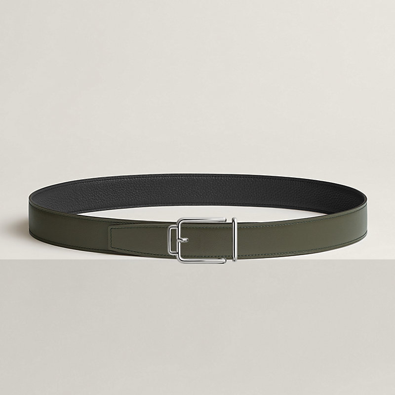 Volte-face reversible belt buckle & Reversible leather strap 32 mm