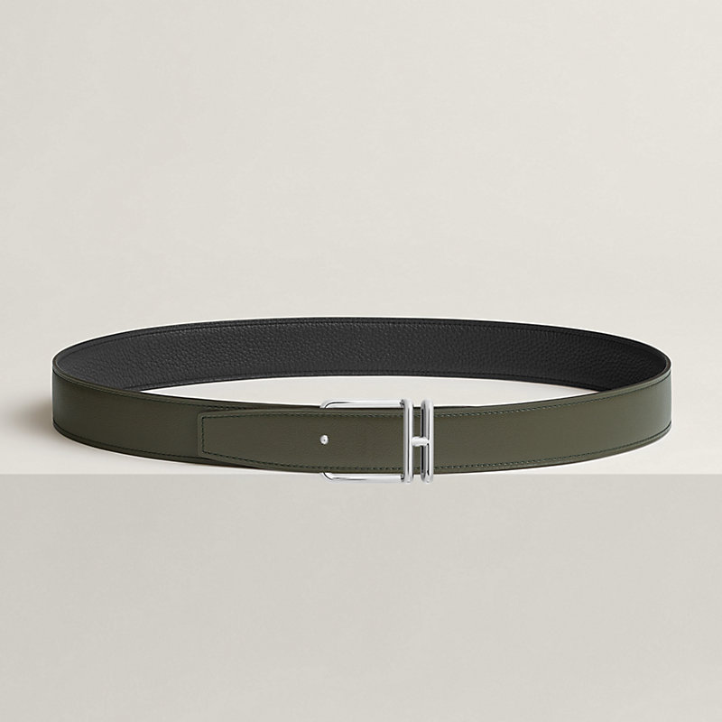 Volte-face reversible belt buckle & Reversible leather strap 32 mm