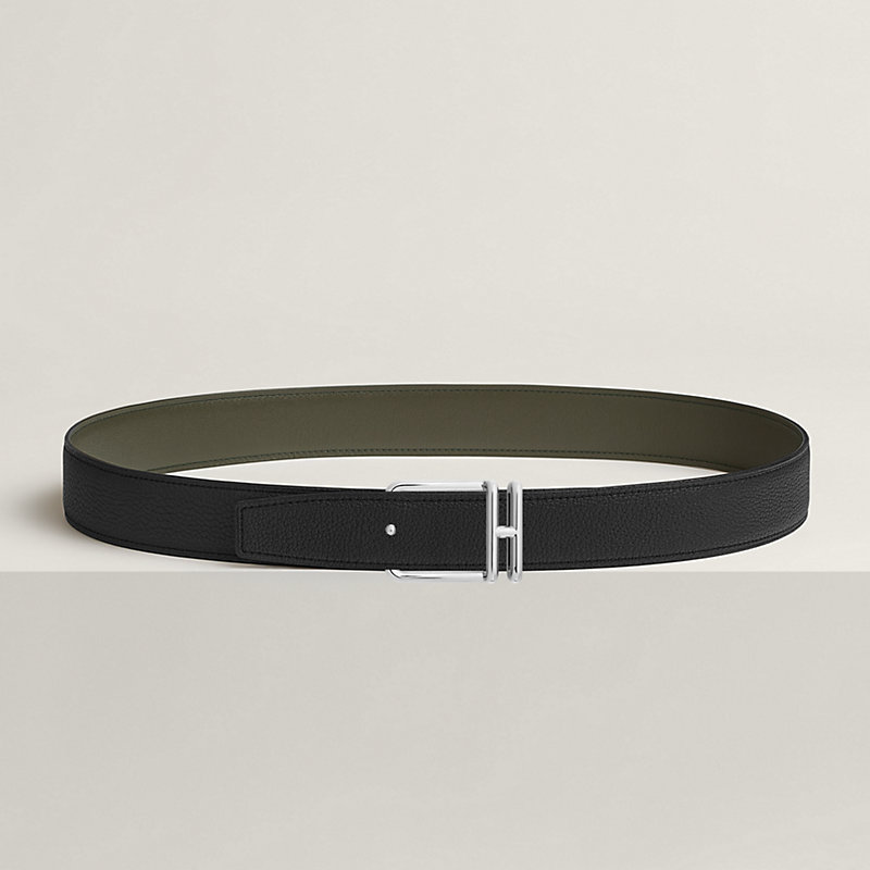 Volte-face reversible belt buckle & Reversible leather strap 32 mm
