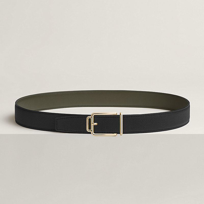 Volte-face reversible belt buckle & Reversible leather strap 32 mm