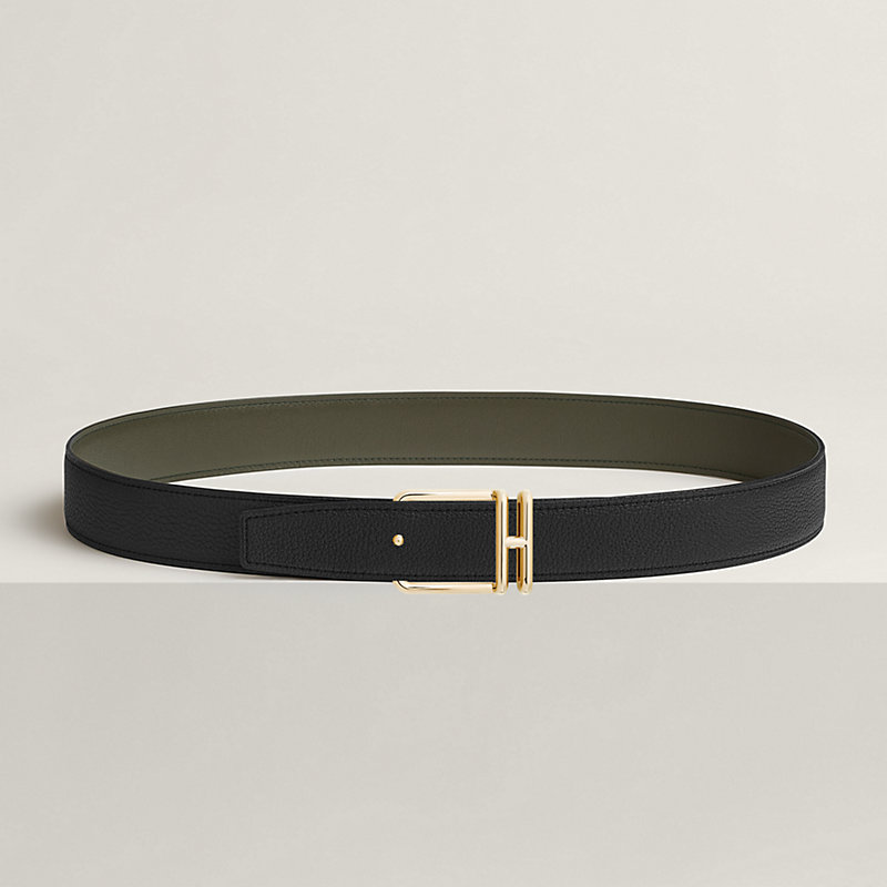 Volte-face reversible belt buckle & Reversible leather strap 32 mm