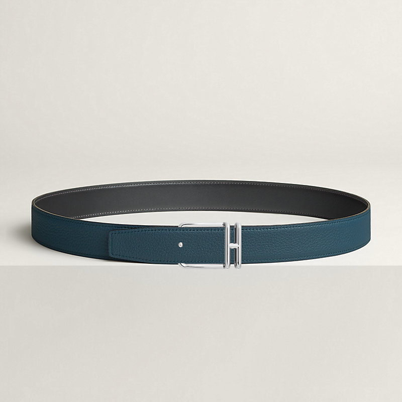 Volte-face reversible belt buckle & Reversible leather strap 32&nbsp;mm