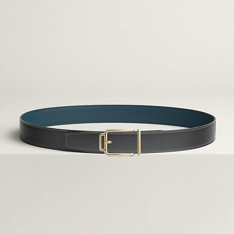 Volte-face reversible belt buckle & Reversible leather strap 32&nbsp;mm