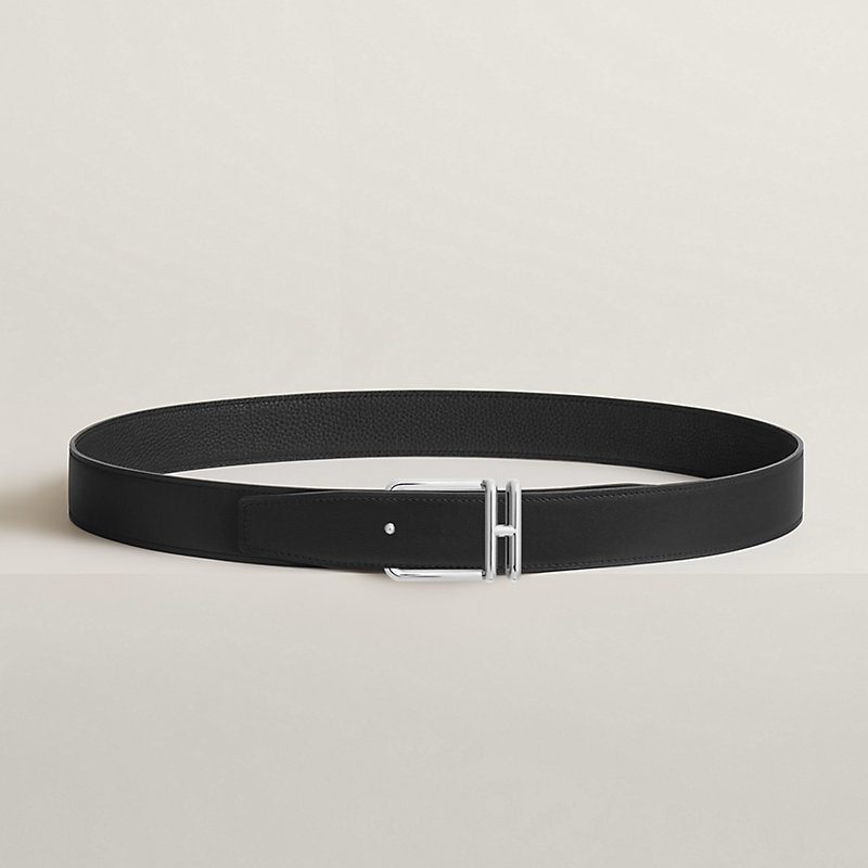 Volte-face reversible belt buckle & Reversible leather strap 32 mm