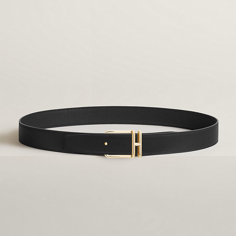 Volte-face reversible belt buckle & Reversible leather strap 32 mm