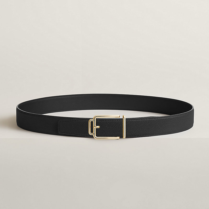 Volte-face reversible belt buckle & Reversible leather strap 32 mm