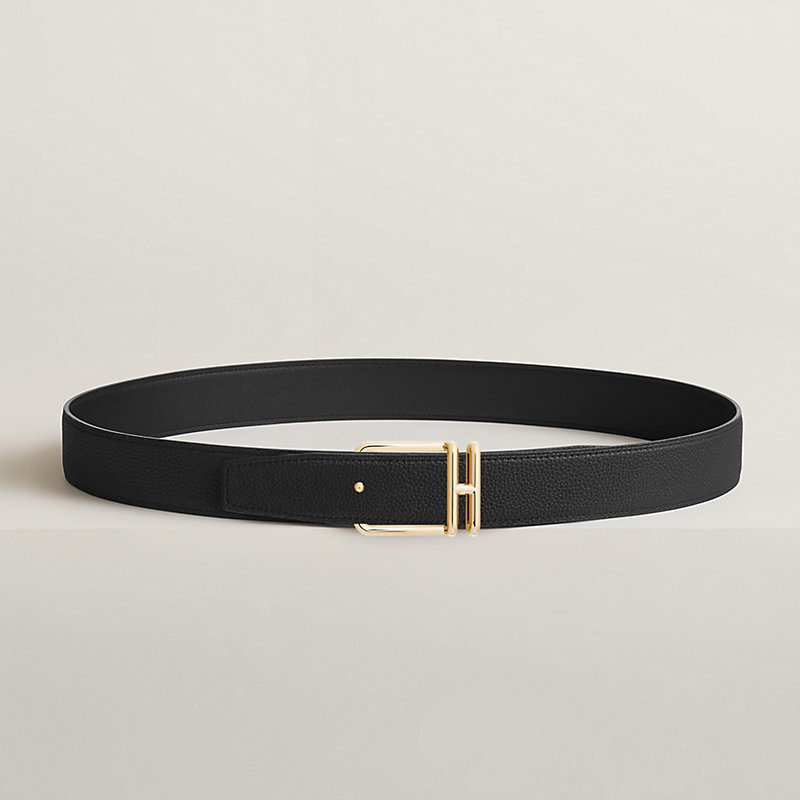 Volte-face reversible belt buckle & Reversible leather strap 32 mm