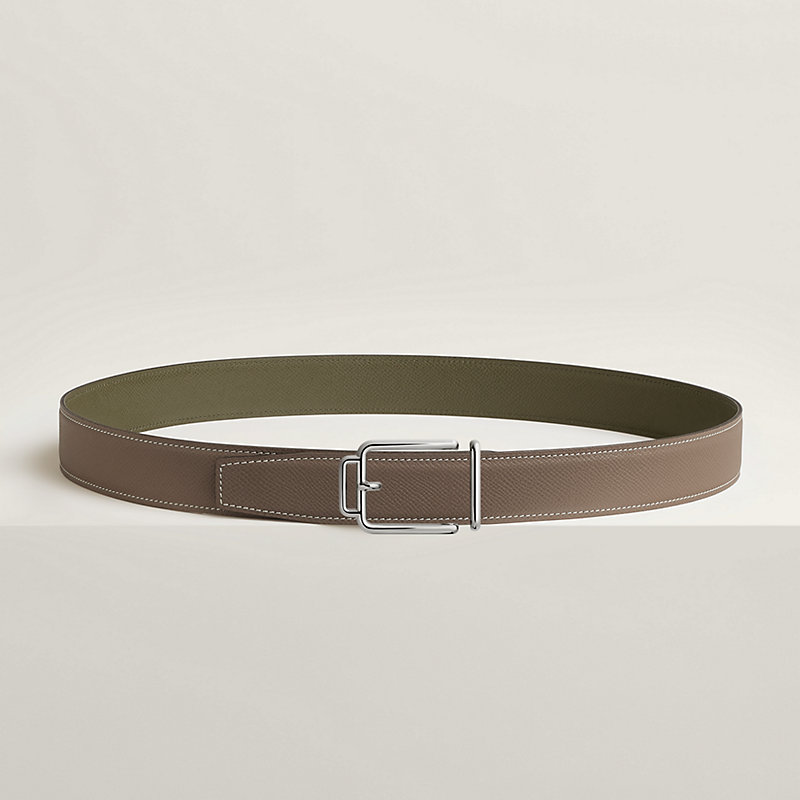 Volte-face reversible belt buckle & Reversible leather strap 32 mm