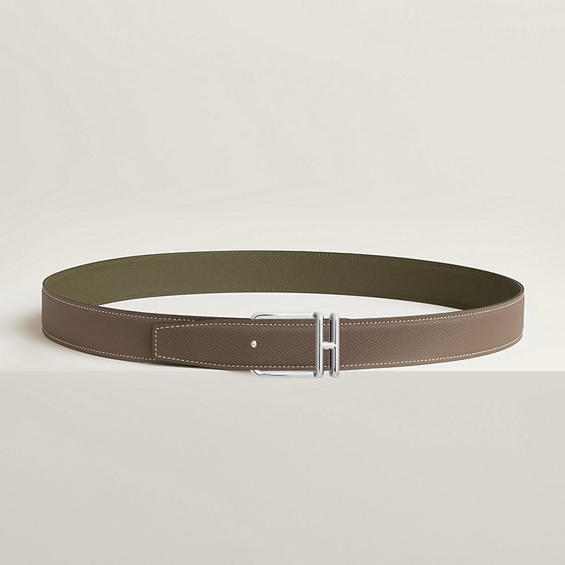Volte-face reversible belt buckle & Reversible leather strap 32 mm
