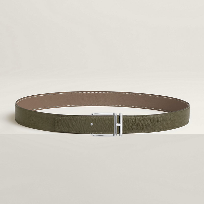 Volte-face reversible belt buckle & Reversible leather strap 32 mm