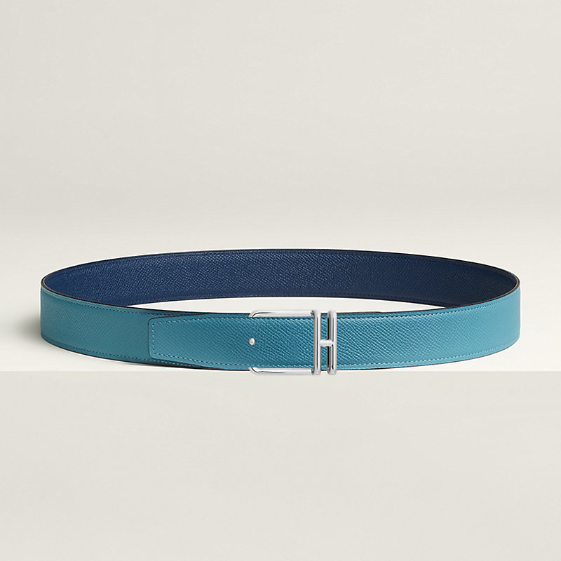 Volte-face reversible belt buckle & Reversible leather strap 32 mm